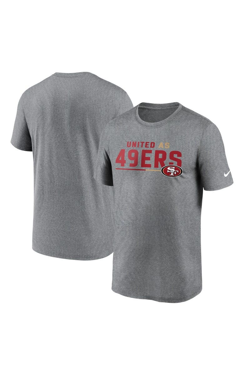 Nike Men's Nike Heather Gray San Francisco 49ers Legend Team Shoutout Performance T-Shirt, Main, color, Heather Gray