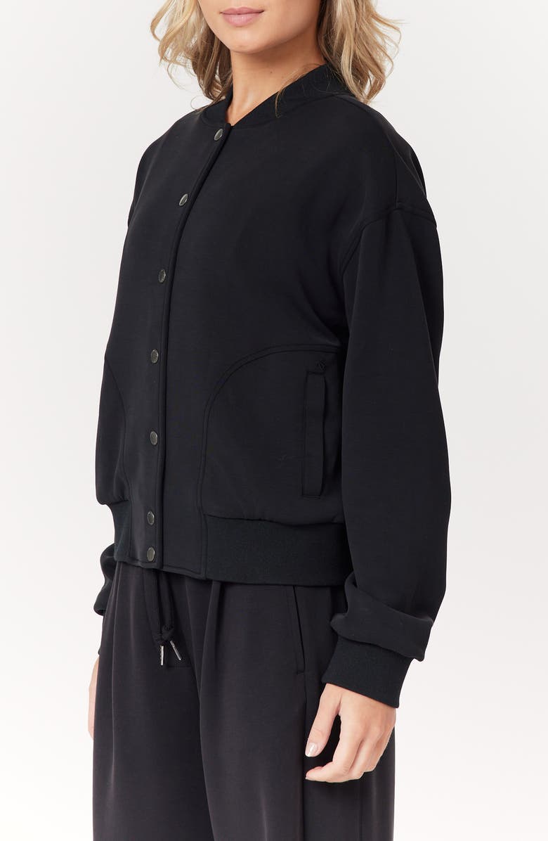 Scotch & Soda Jersey Bomber Jacket, Alternate, color, Black