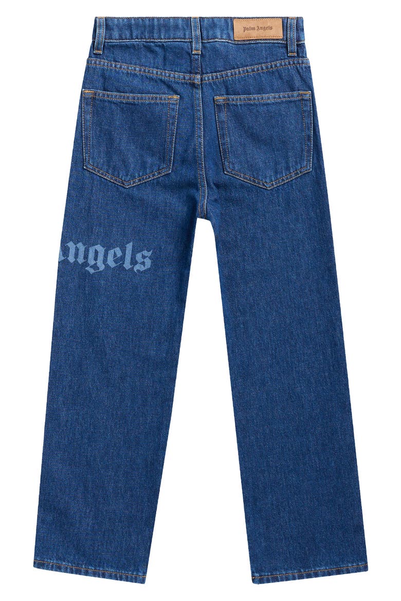 Kids' Classic Logo Relaxed Straight Leg Jeans, Alternate, color, BLUE - LIGHT BLUE