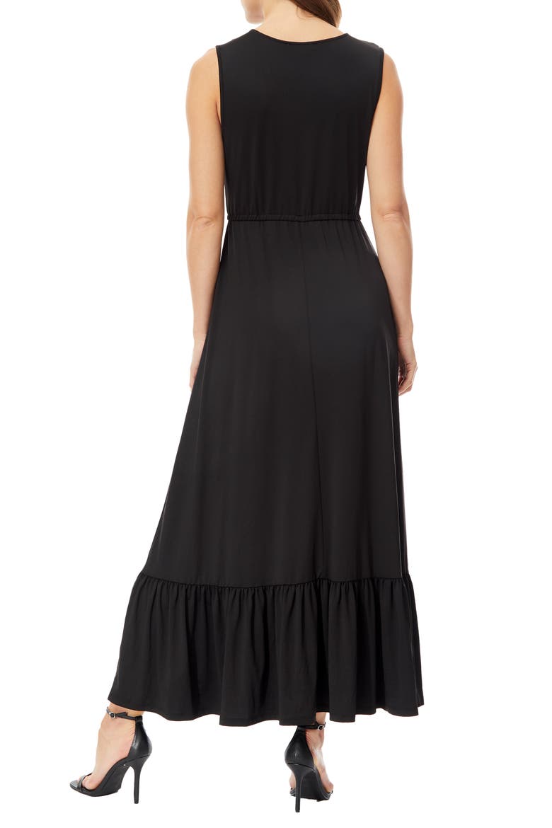 Love By Design Alba Sleeveless Tiered Maxi Dress, Alternate, color, BLACK