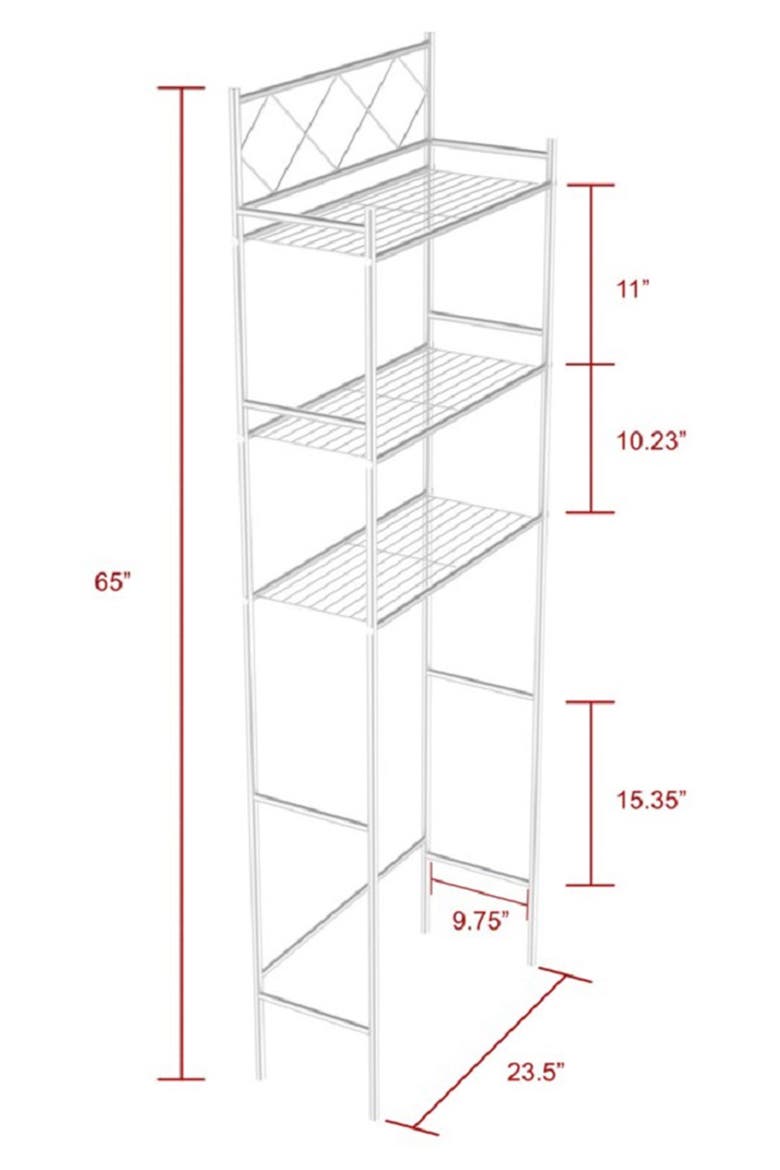 3-Shelf Metal Bathroom Organizer, Alternate, color, WHITE