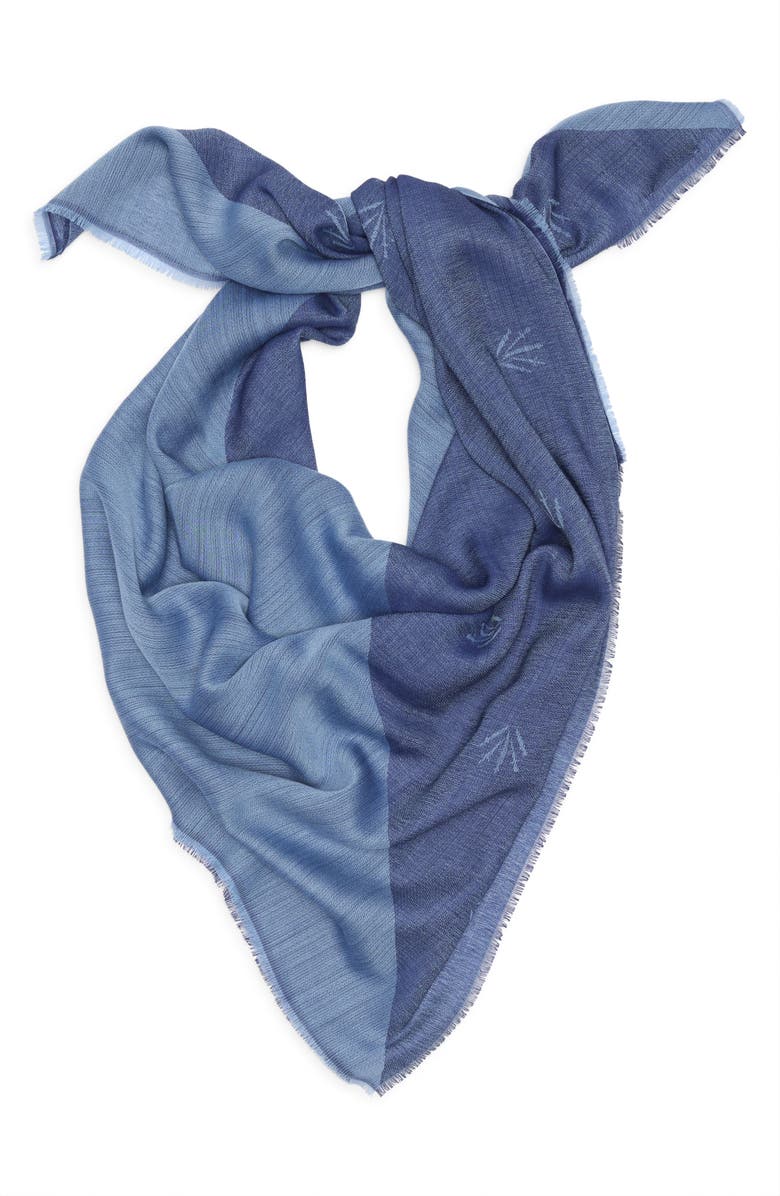 rag & bone Geo Dagger Wool Blend Square Scarf, Alternate, color, Navy