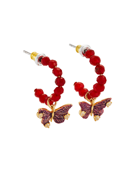 Hera Butterfly Charm Hoop Earrings
