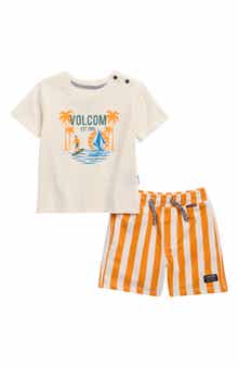 Volcom Logo Graphic T-Shirt & Shorts Set