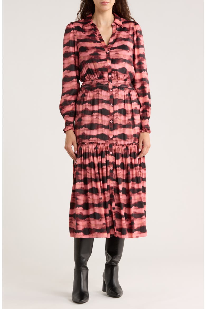Vivianna Long Sleeve Dress, Main, color, WATERCOLOR SKY