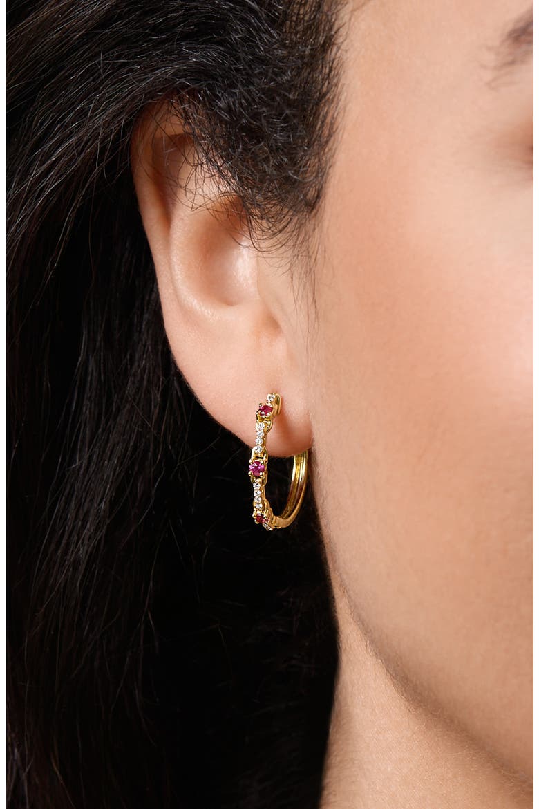 El Mar Hoop Earrings, Alternate, color, 18K YELLOW GOLD RUBY