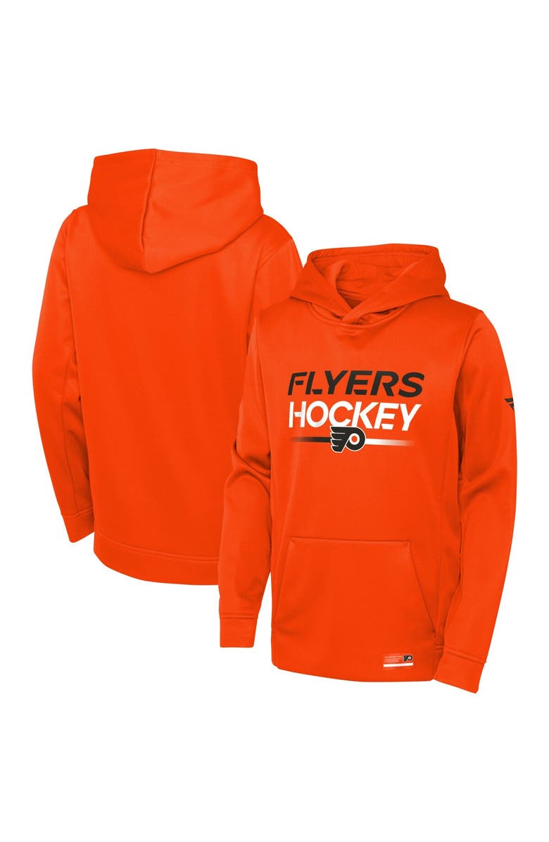FANATICS Youth Fanatics Branded Orange Philadelphia Flyers Authentic Pro Pullover Hoodie, Main, color, 