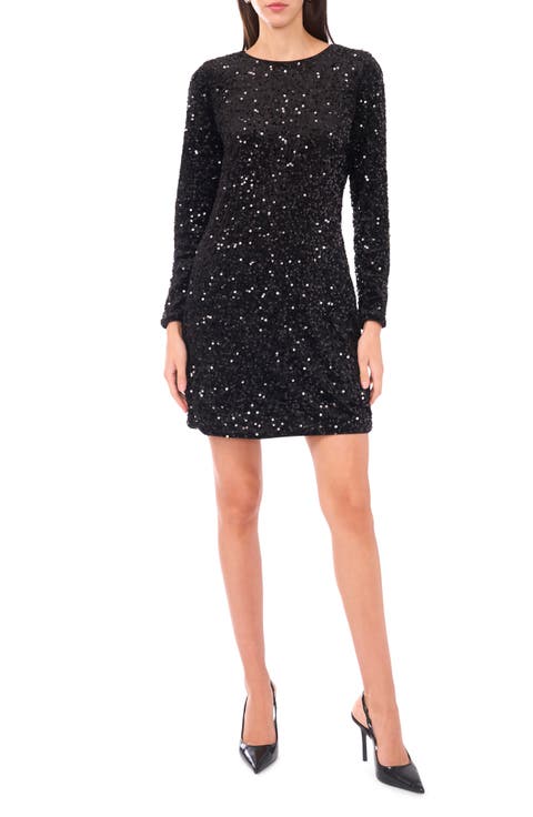 Sequin Long Sleeve Body-Con Dress