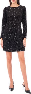 Halogen® Sequin Long Sleeve Body-Con Dress