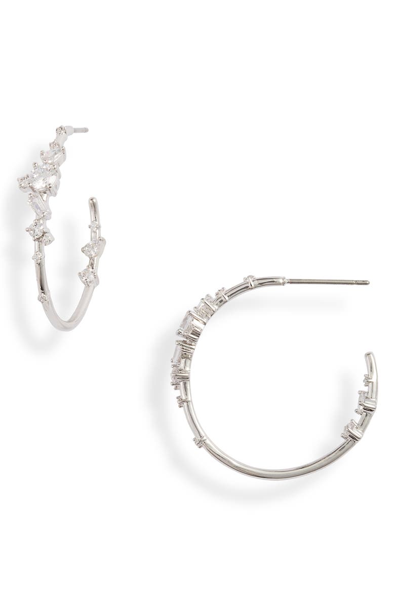 Nordstrom Cubic Zirconia Hoop Earrings, Main, color,