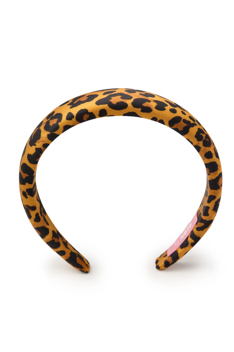 Leopard Silk Headband, Alternate, color, Brown
