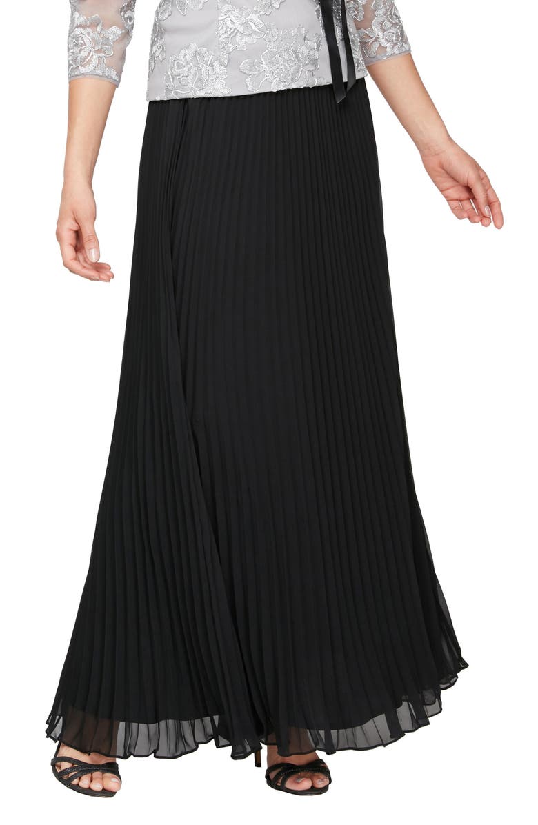 Alex Evenings Pleated Chiffon Skirt, Main, color, 