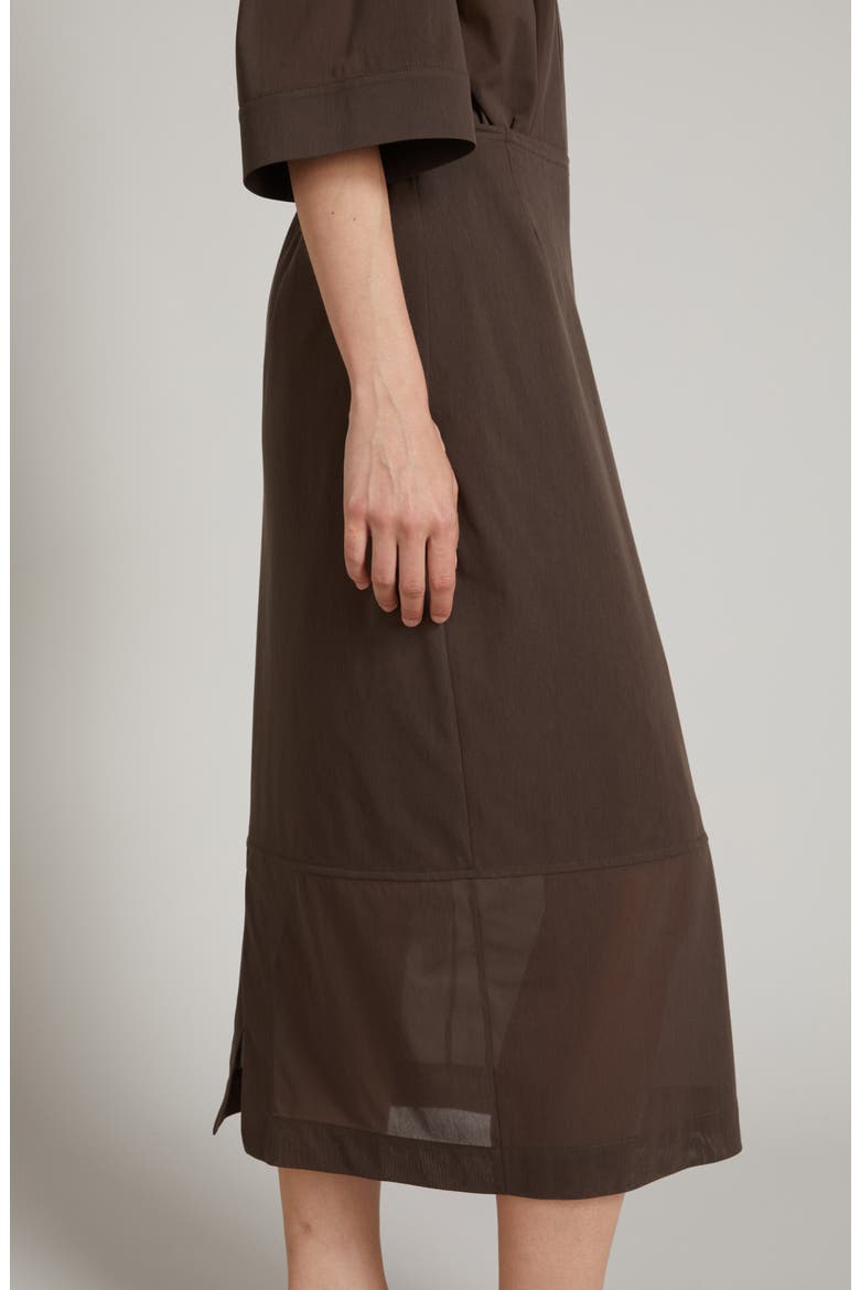 Terzo Jersey Midi Skirt, Alternate, color, DARK BROWN