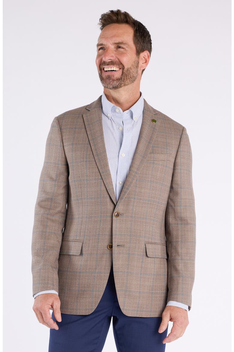 Windowpane Wool Blend Sport Coat, Alternate, color, TAUPE