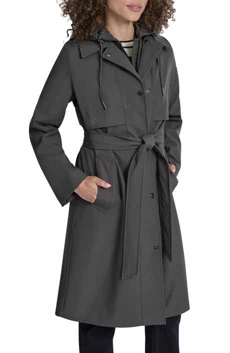 DKNY Softshell Hooded Trench Coat