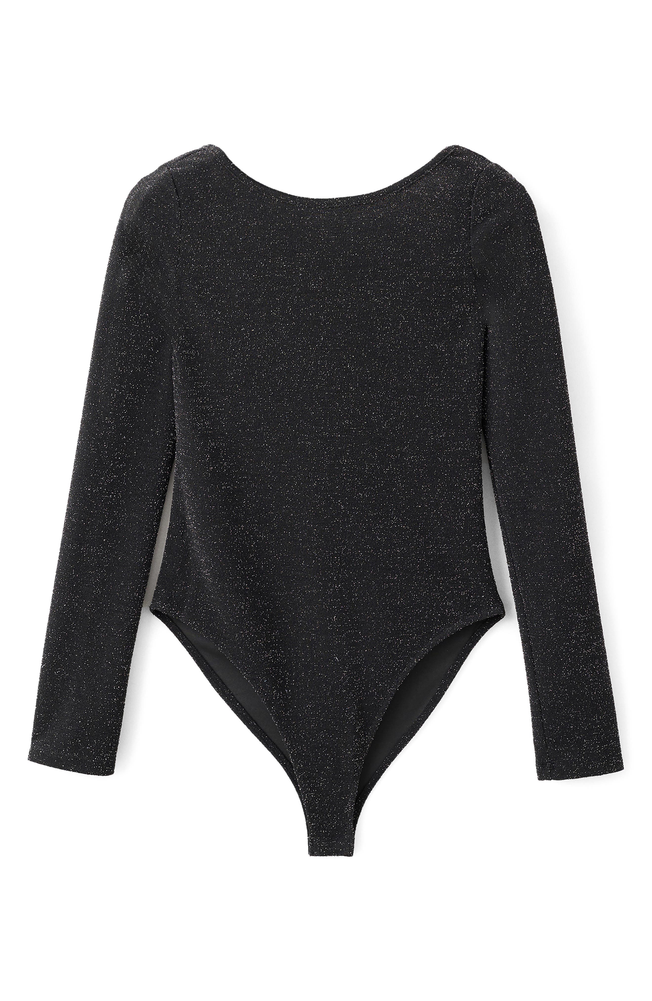 Shimmer Open Back Long Sleeve Bodysuit - image 2