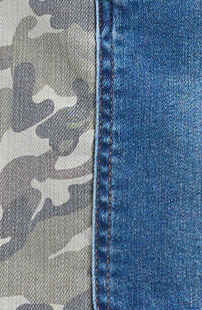 Tractr Kids' Colorblock Camo Print & Denim Skirt, Alternate, color, Green Camo Denim
