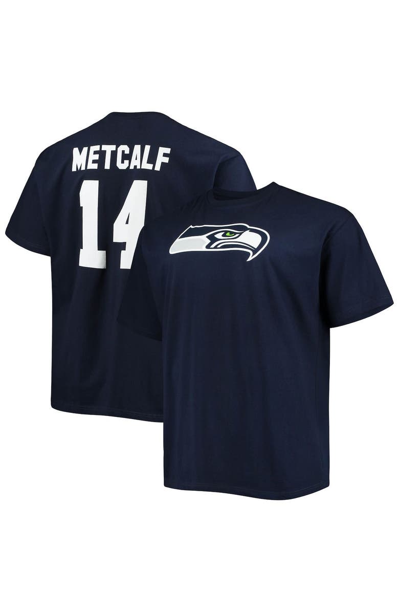 FANATICS Men's Fanatics Branded DK Metcalf College Navy Seattle Seahawks Big & Tall Player Name & Number T-Shirt, Main, color, 