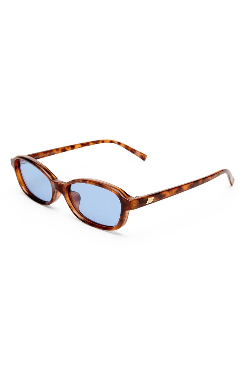 Le Specs Honey Pot 55mm Oval Sunglasses, Alternate, color, Amber Tort / Dusty Blue Tint