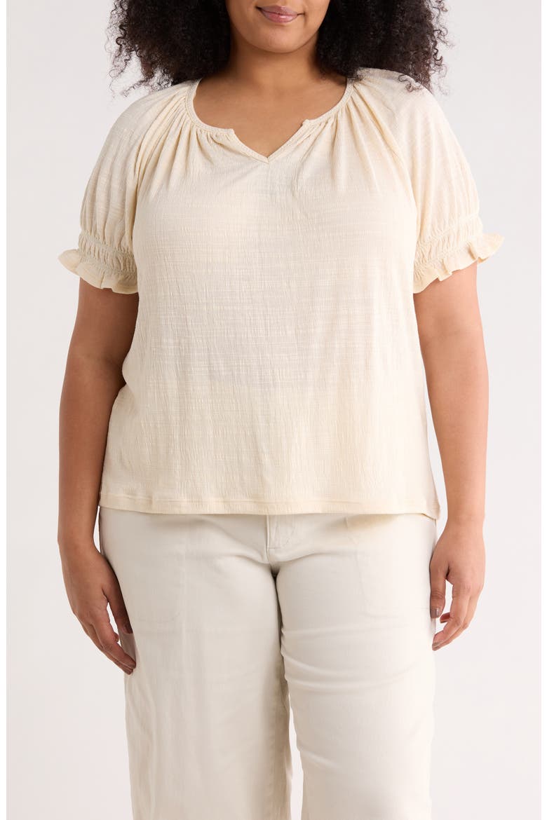 Puff Sleeve Top, Main, color, EGGSHELL