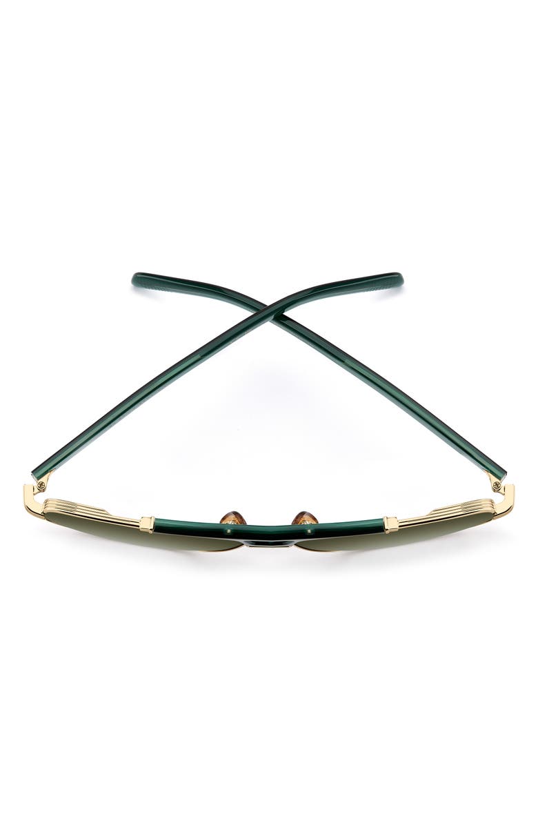 David Beckham Eyewear 61mm Gradient Navigator Sunglasses, Alternate, color, Gold Green/ Green Shaded