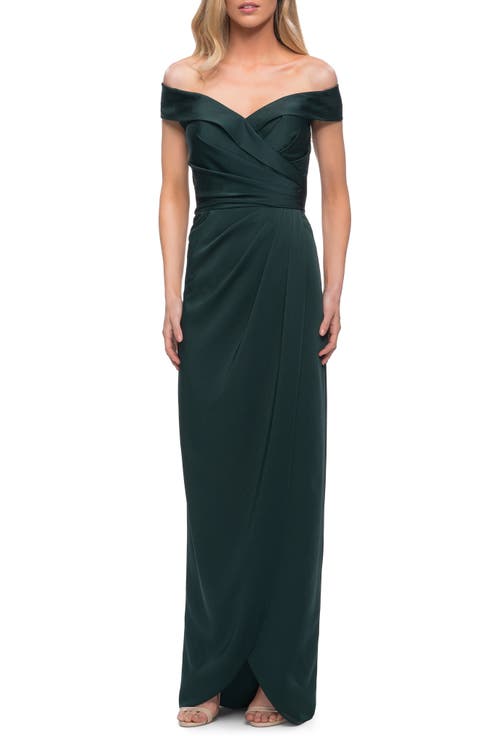 Long Jersey Dress with Ruching and Cap Sleeves