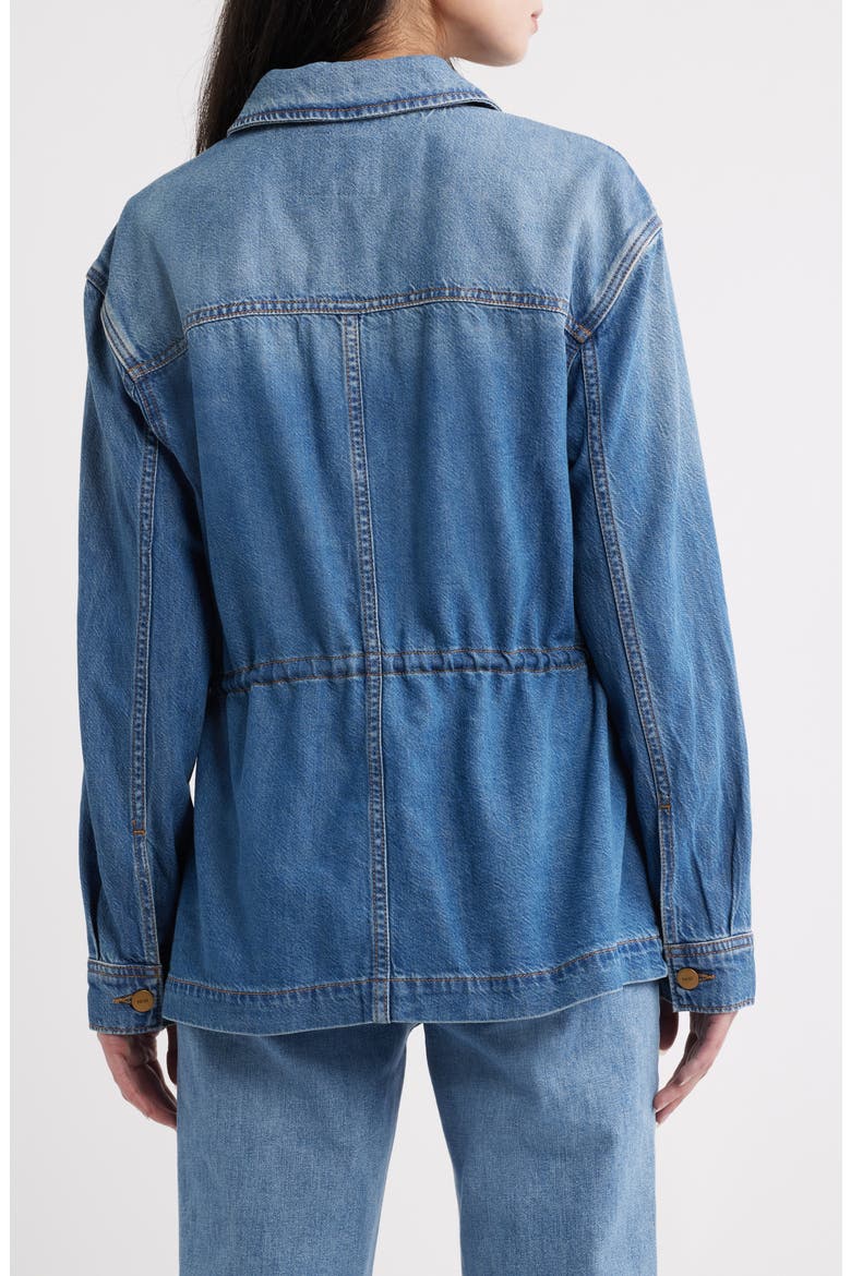 Clarke Cotton Blend Denim Button Front Jacket, Alternate, color, LA VERNE