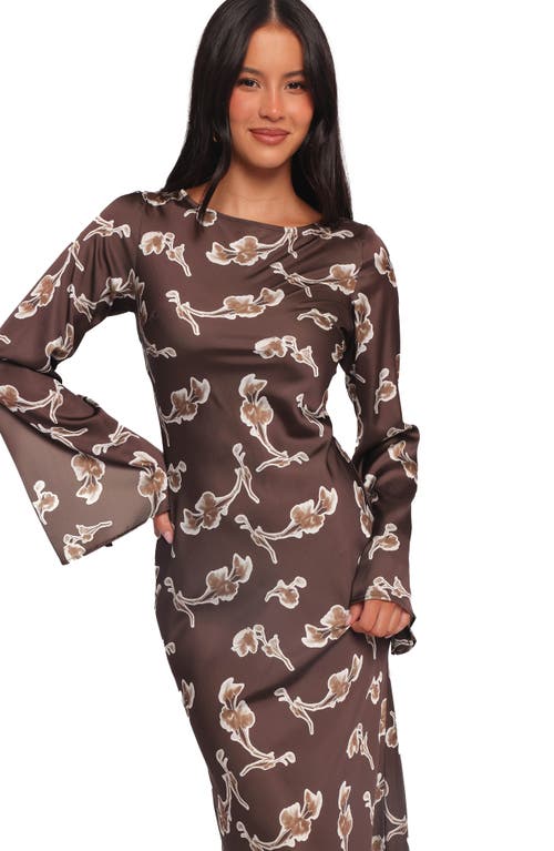 Petal And Pup Petal & Pup Maia Print Long Sleeve Maxi Dress In Burgundy