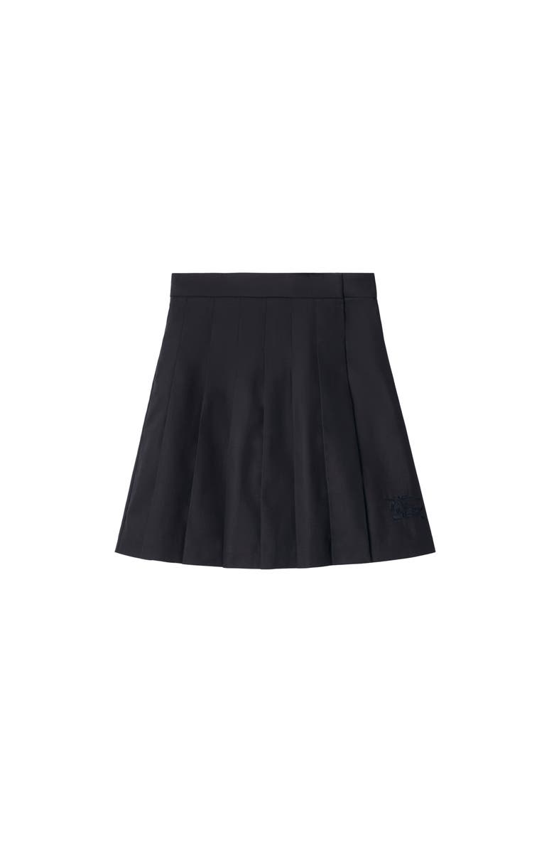 Burberry Pleated Cotton Blend Skirt, Main, color, Storm Blue