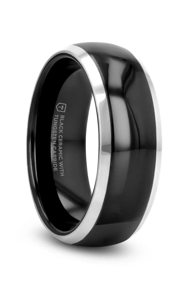 Larson Jewelers Carrera Domed Ceramic Tungsten Wedding Band, Main, color, 8Mm