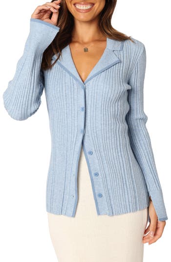 Petal And Pup Petal & Pup Florence Notched Collar Cardigan In Blue