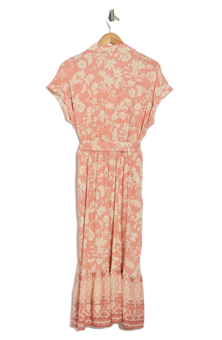 Lucky Brand Floral Belted Shirtdress, Alternate, color, Rose Floral