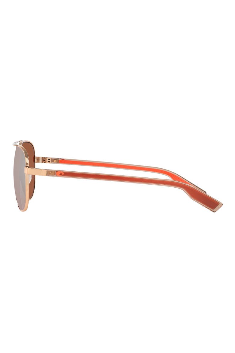 57mm Peli Polarized Pilot Sunglasses, Alternate, color, ROSE GOLD / COPPER SILVER 580P