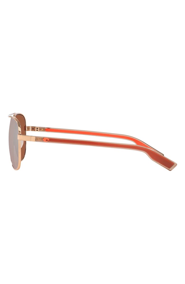 Costa Del Mar 57mm Peli Polarized Pilot Sunglasses, Alternate, color, Rose Gold / Copper Silver 580P