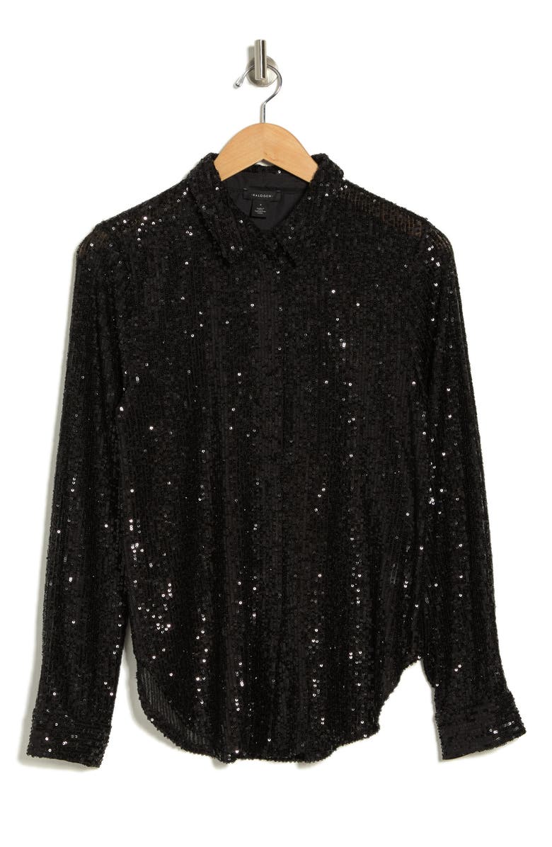 Halogen<sup>®</sup> Sequin Shirt, Alternate, color,