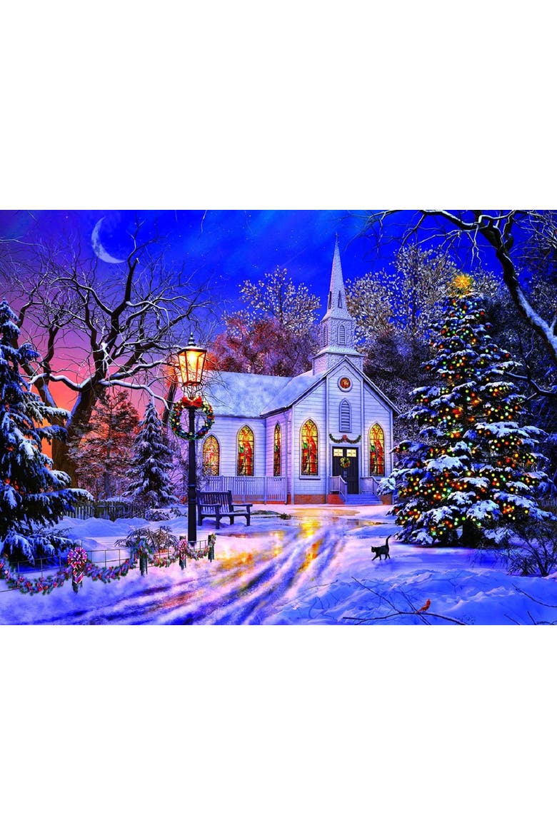 The Old Christmas Church 1000 piece Jigsaw Puzzle for Adults, Alternate, color, Multicolor