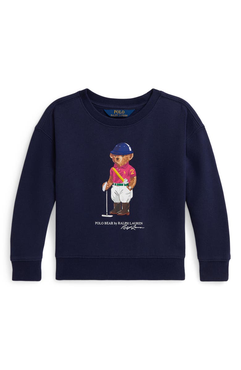 Polo Ralph Lauren Kids' Polo Bear Magic Fleece Crewneck Sweatshirt, Main, color, Newport Navy