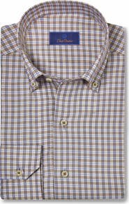 David Donahue Twill Check Sport Shirt