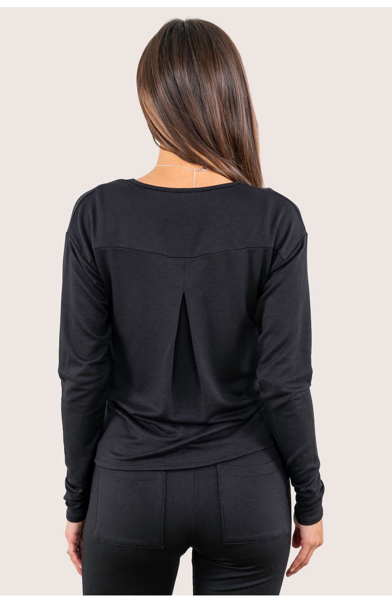 JJwinks Wrap Star Built-In Shelf Lounge & Sleep Long Sleeve Top, Alternate, color, Black