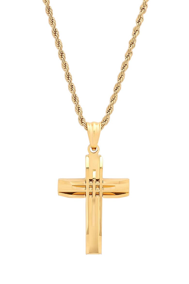 Cross Pendant Necklace, Main, color, GOLD