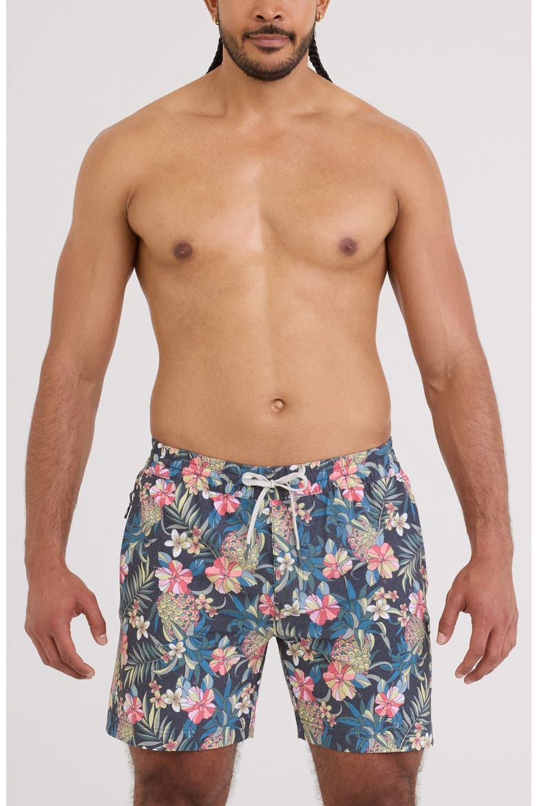 Sea to Shore 2N1 6-Inch Volley Swim Trunks, Main, color, PINEAPPLE FIELD