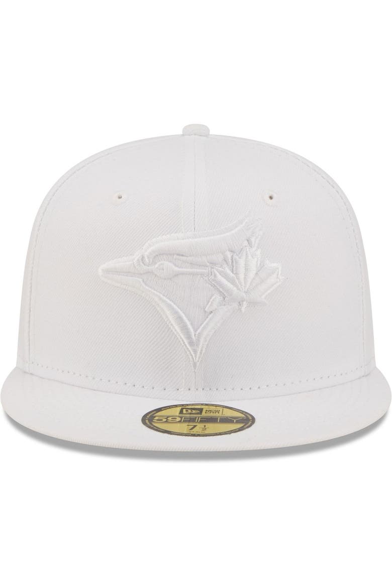 Men's New Era Toronto Blue Jays White on White 59FIFTY Fitted Hat, Alternate, color, White