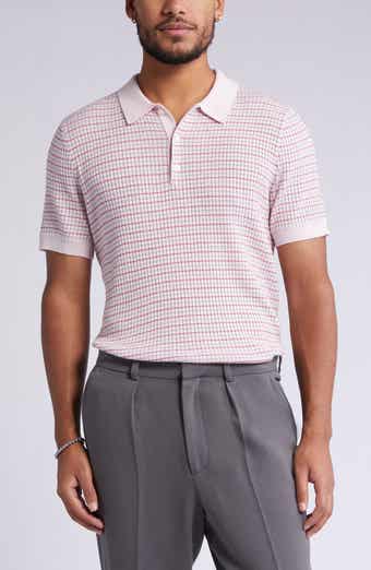 Texture Knit Polo Sweater