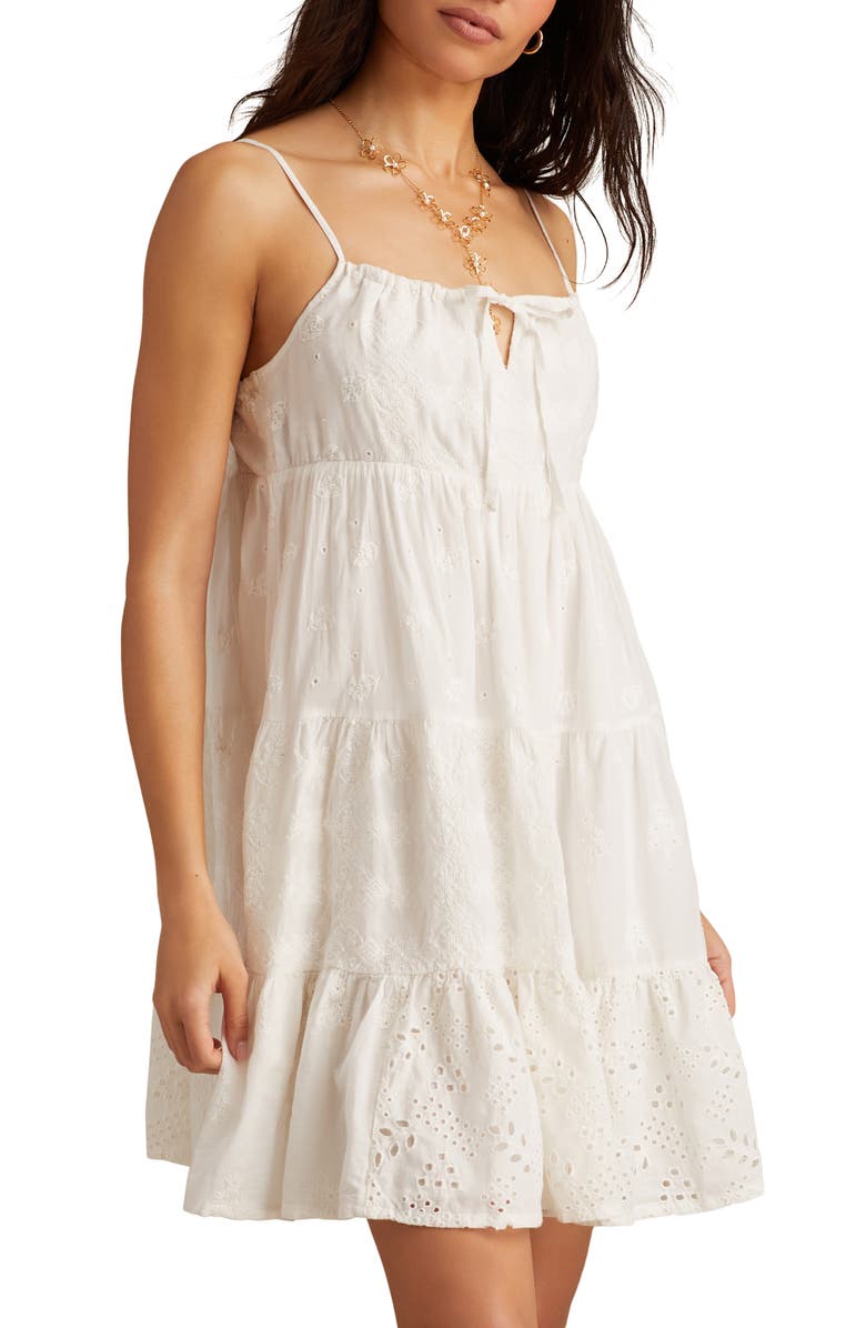 Lucky Brand Patchwork Tiered Cotton Mini Sundress, Alternate, color, 