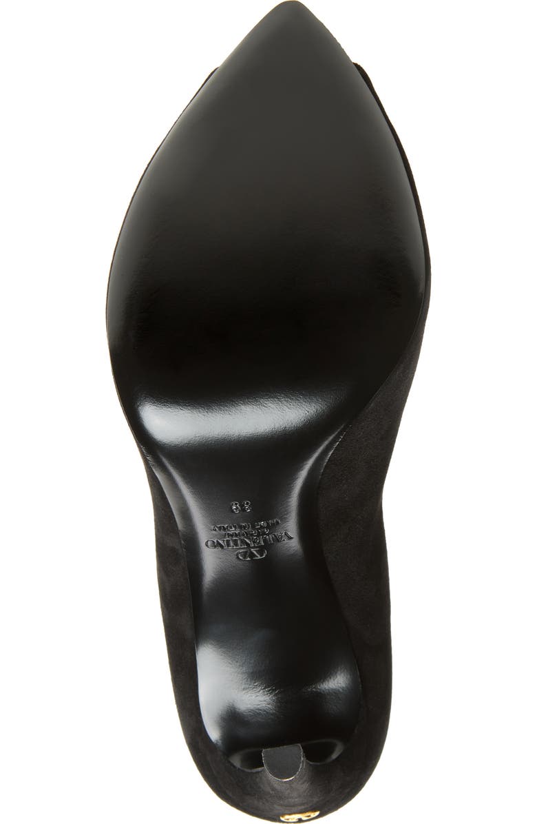 Valentino Garavani Open Toe Révélé Suede Pump, Alternate, color, Black