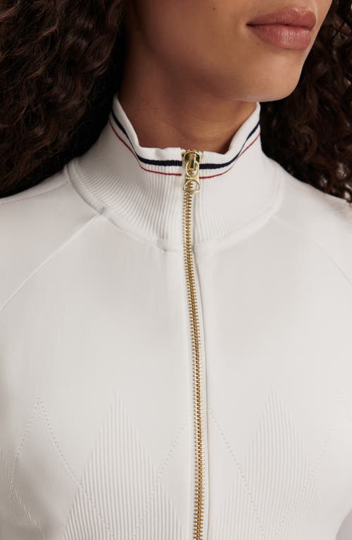 Varley Len Seamless Performance Zip Jacket In White