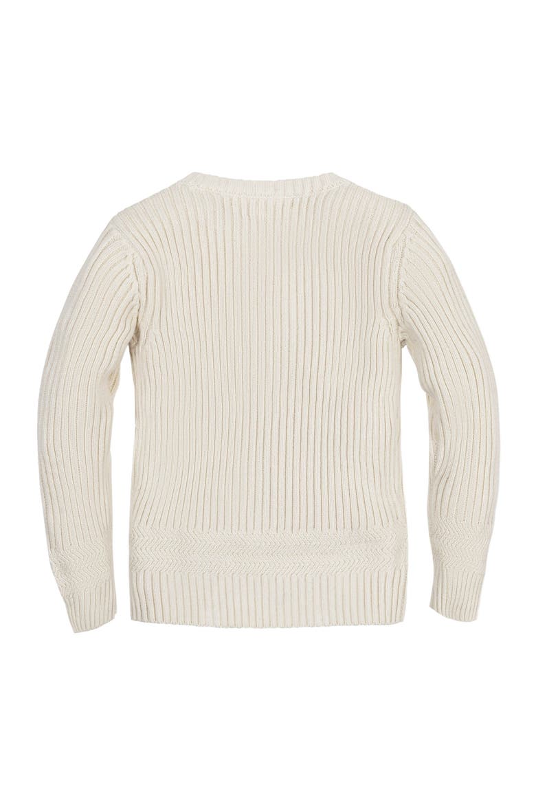 Baby Boys' Organic Herringbone Detail Crew Neck Sweater, Infant, Alternate, color, Ivory Herringbone Edge
