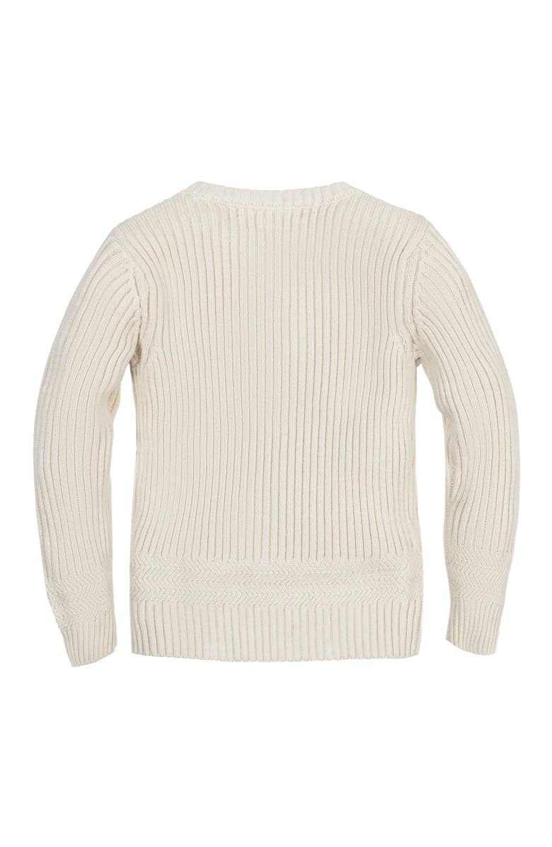 Hope & Henry Baby Boys' Organic Herringbone Detail Crew Neck Sweater, Infant, Alternate, color, Ivory Herringbone Edge