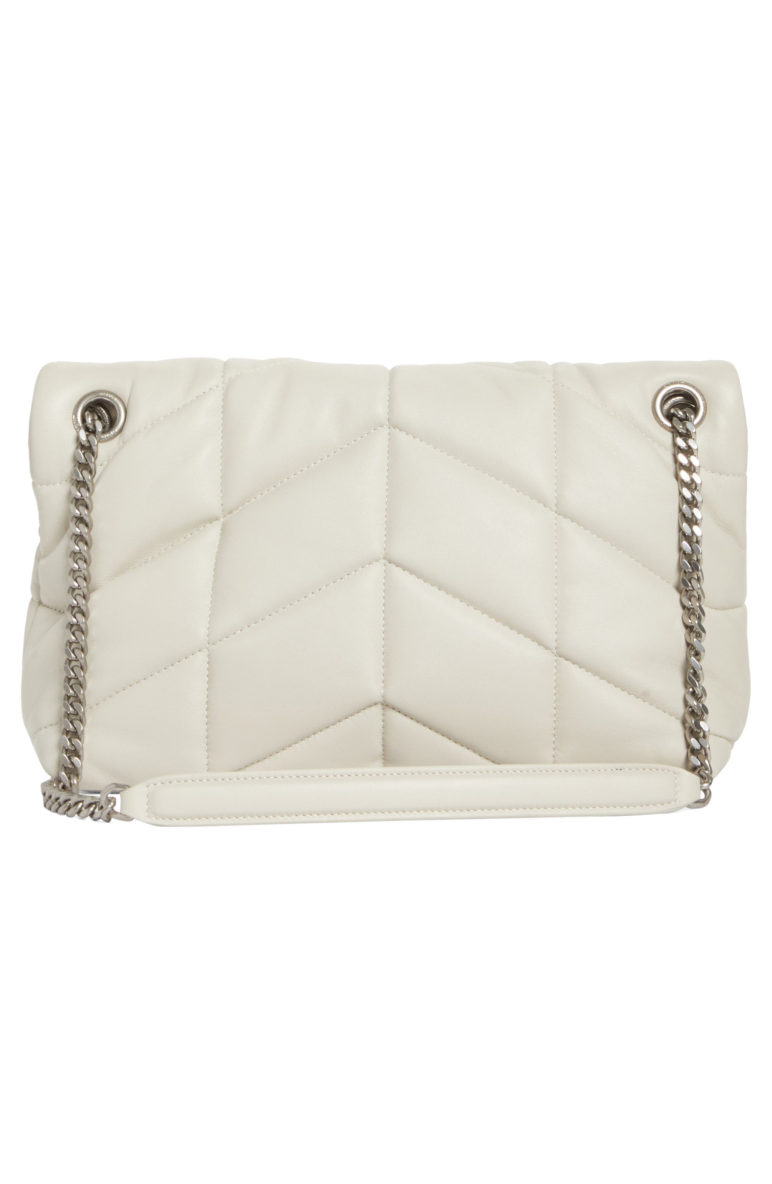 Small Lou Leather Puffer Bag, Alternate, color, CREMA SOFT