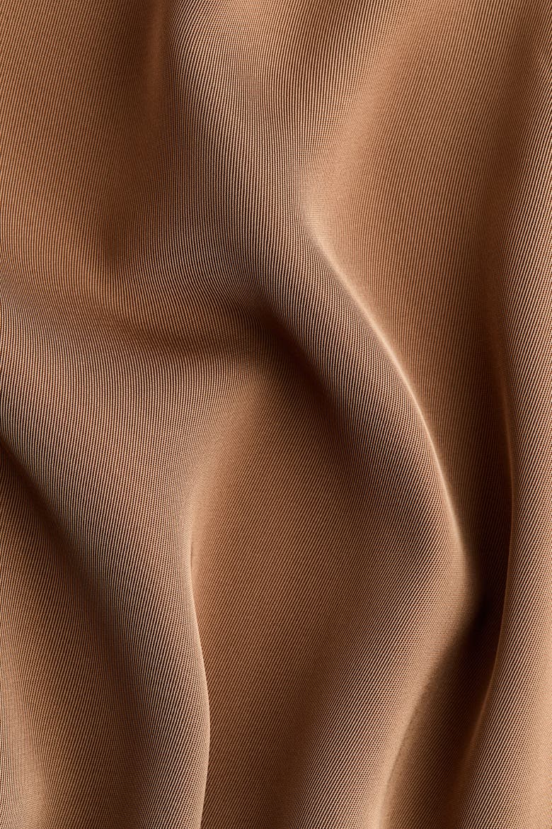 Long-sleeved Satin Shirt, Alternate, color, Dark beige